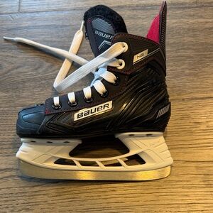 Bauer Black and White Ice Hockey Skates with Red Accents